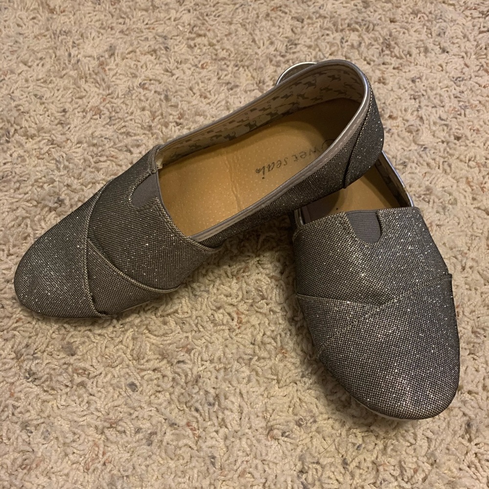 Sparkle slip on shoes, size 9